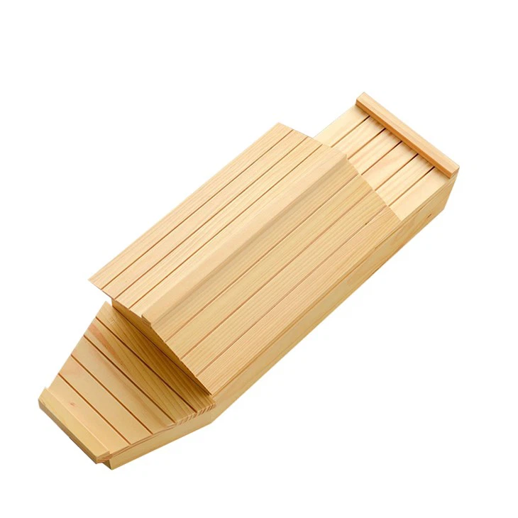 Estick Wooden Sushi Boat Serving Plate Dish Tray Container Canape With Twisted End